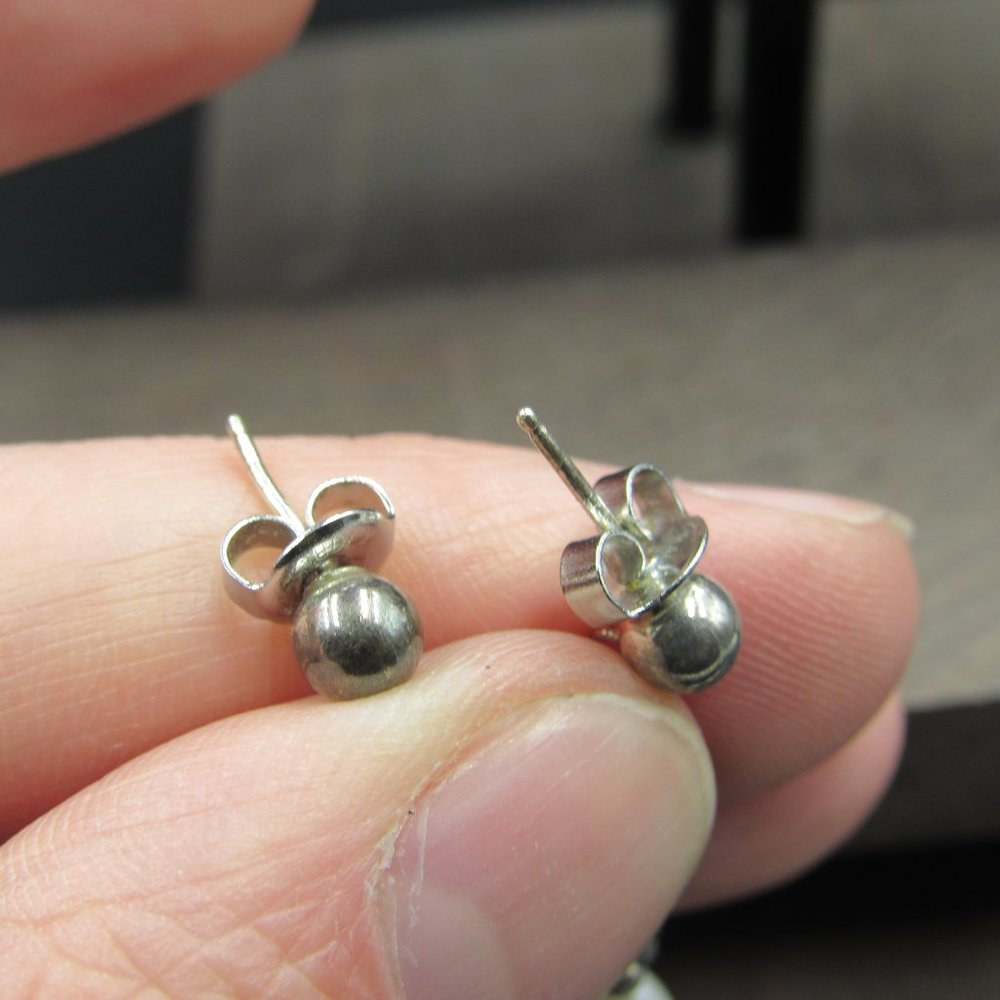 Sterling Silver Tarnished Long Shell Earrings - image 3